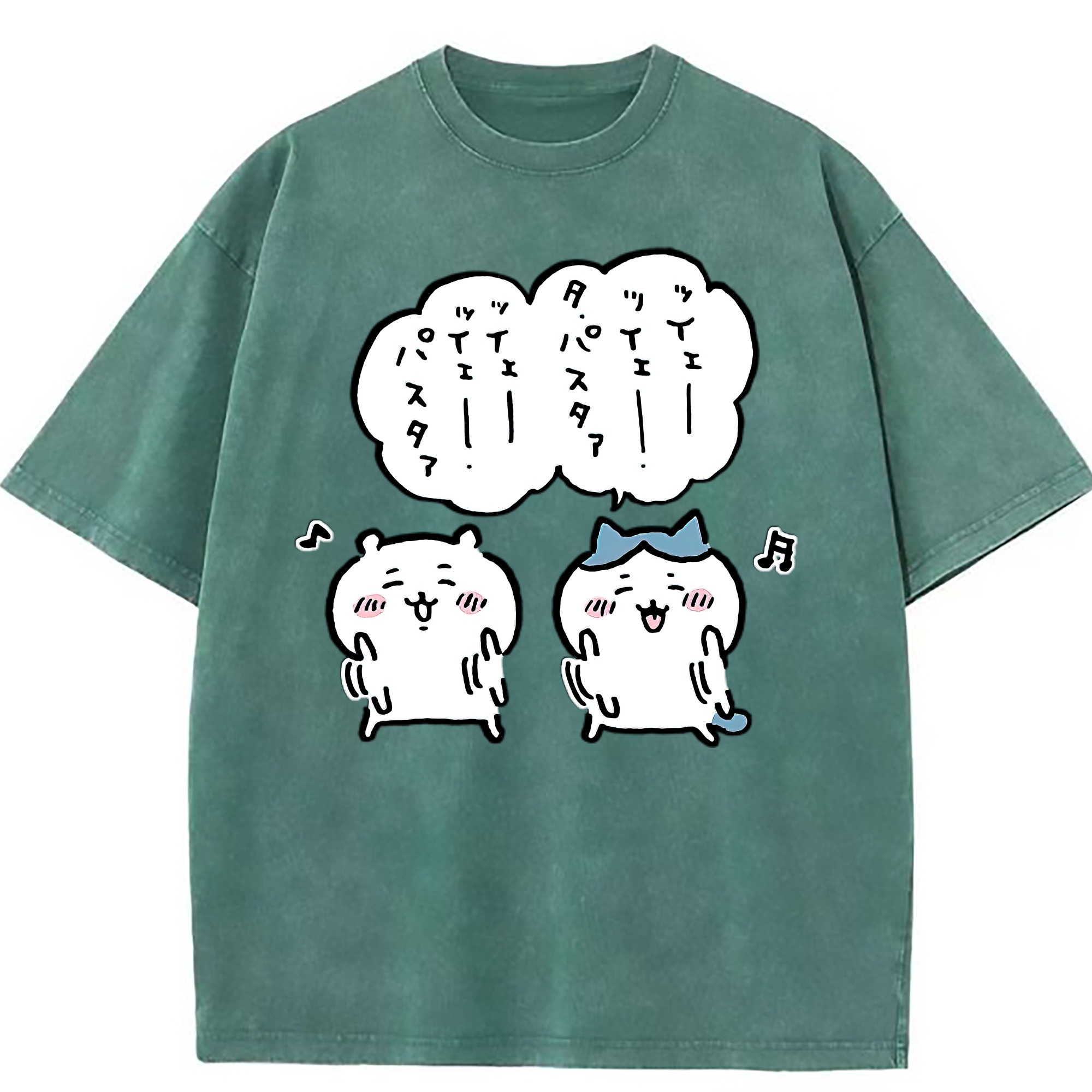 （画像用） ちいかわ ハチワレ Chii-kawa hachiware 綿100% ヴィンテージ風 半袖Tシャツ（フロントプリント）
